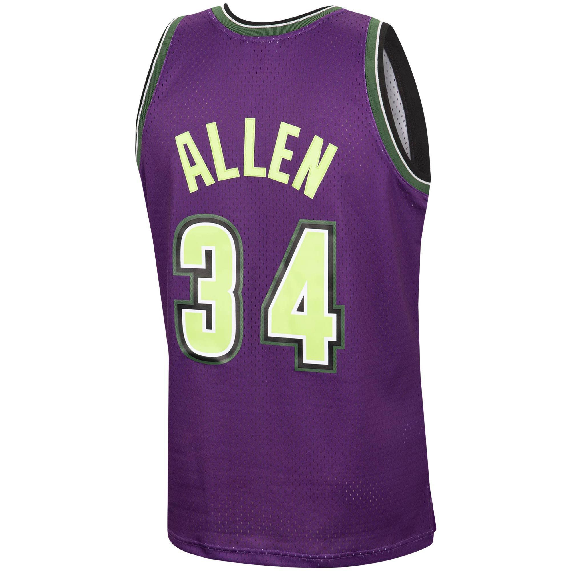 Ray Allen Milwaukee Bucks Mitchell Ness 1996-97 Hardwood Classics Reload Swingman Purple NBA Jersey Men's