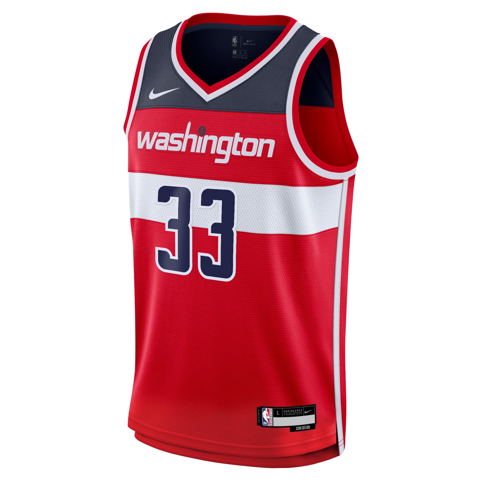 Camiseta Icon Swingman de los Washington Wizards Rojo Kyle Kuzma NBA Jersey Men's