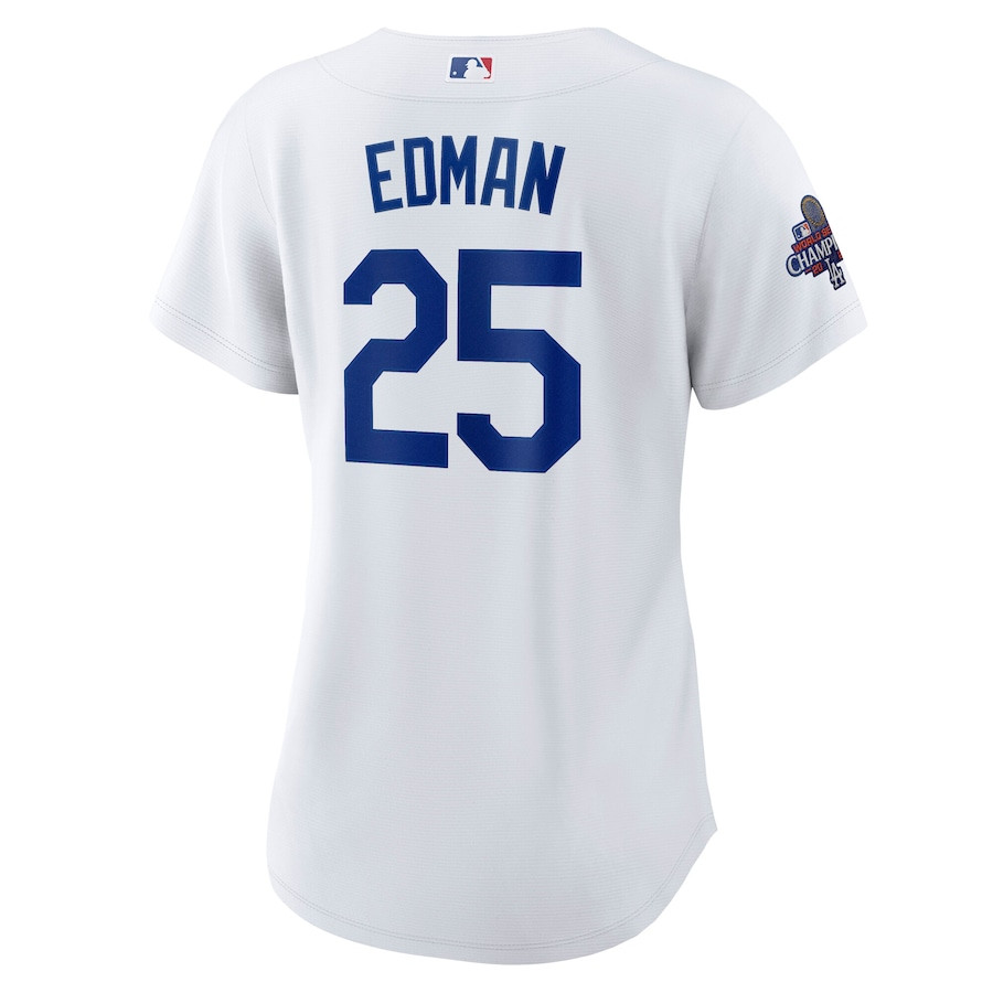 Tommy Edman 25 Los Angeles Dodgers 2024 World Series Champions Home Player White MLB Jersey Women's