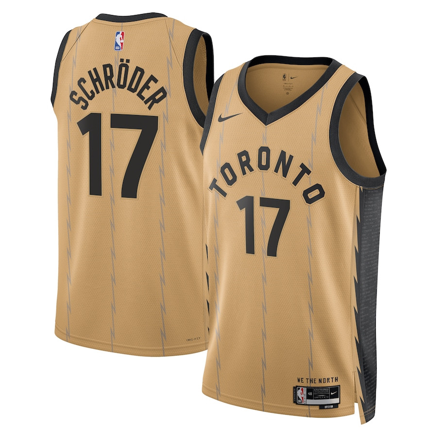 Dennis Schr?der 17 Toronto Raptors 2023/24 City Edition Swingman Gold NBA Jersey Men's