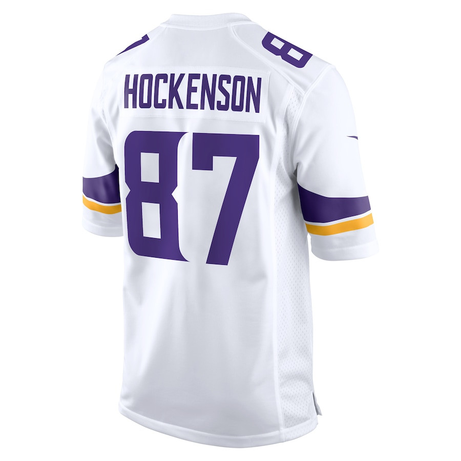 T.J. Hockenson 87 Minnesota Vikings Game White NFL Jersey Men's