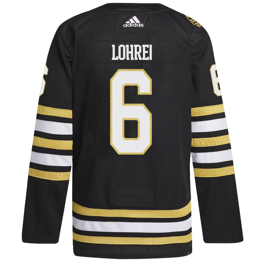 Mason Lohrei 6 Boston Bruins 2024 Playoffs Patch Home Black NHL Jersey Men's