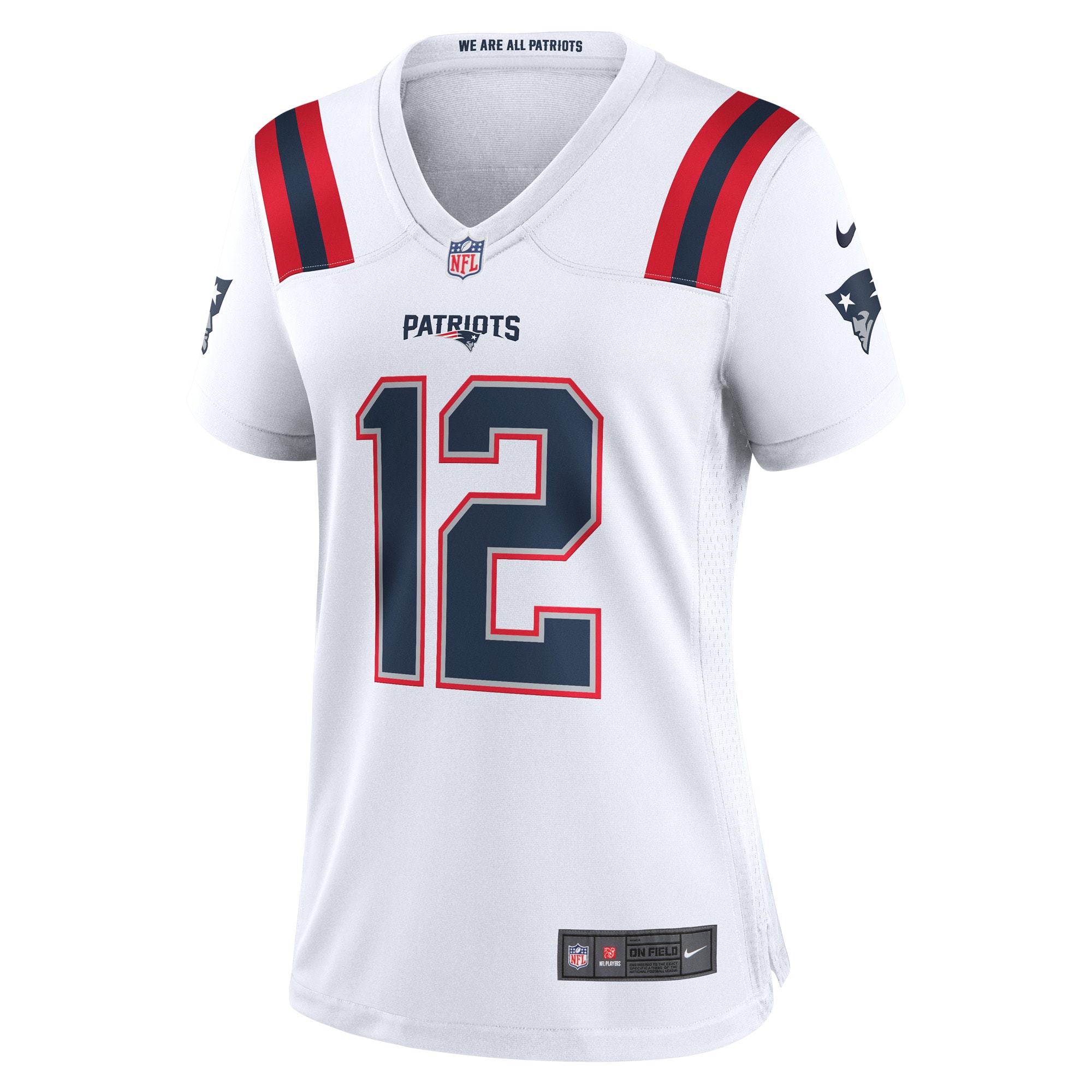 New England Patriots Tom Brady White Retired Game NFL Jersey Women's