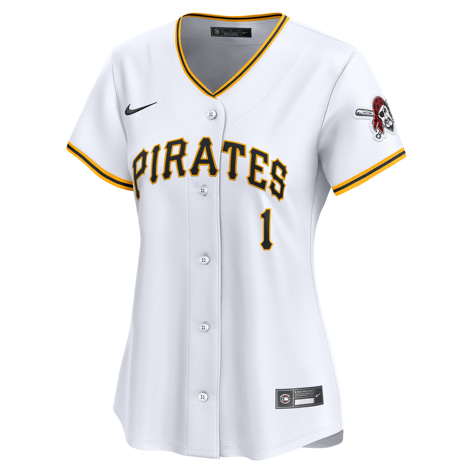 Pittsburgh Pirates White #1 Mom Home Limited MLB Jersey Women's