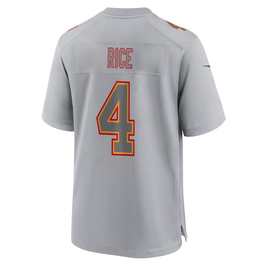 Rashee Rice 4 Kansas City Chiefs Super Bowl LVIII Champions 4X Atmosphere Fashion Game Gray NFL Jersey Men's