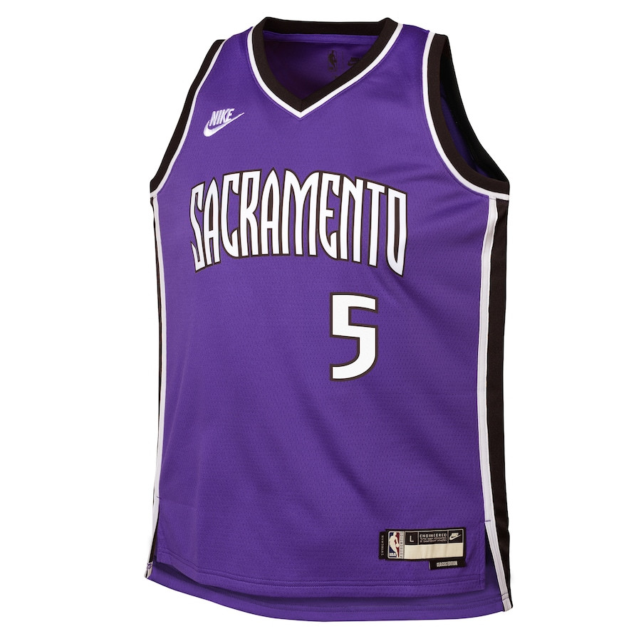 De'Aaron Fox 5 Sacramento Kings 2024/25 Swingman Purple Classic Edition NBA Jersey Youth