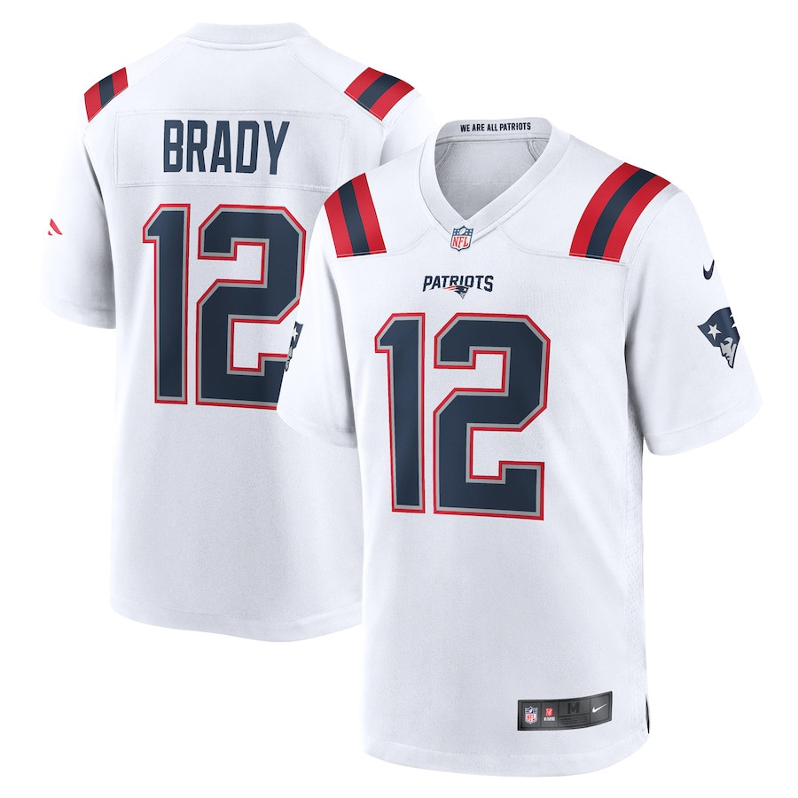 Tom Brady 12 New England Patriots Retired Game White NFL Jersey Men's