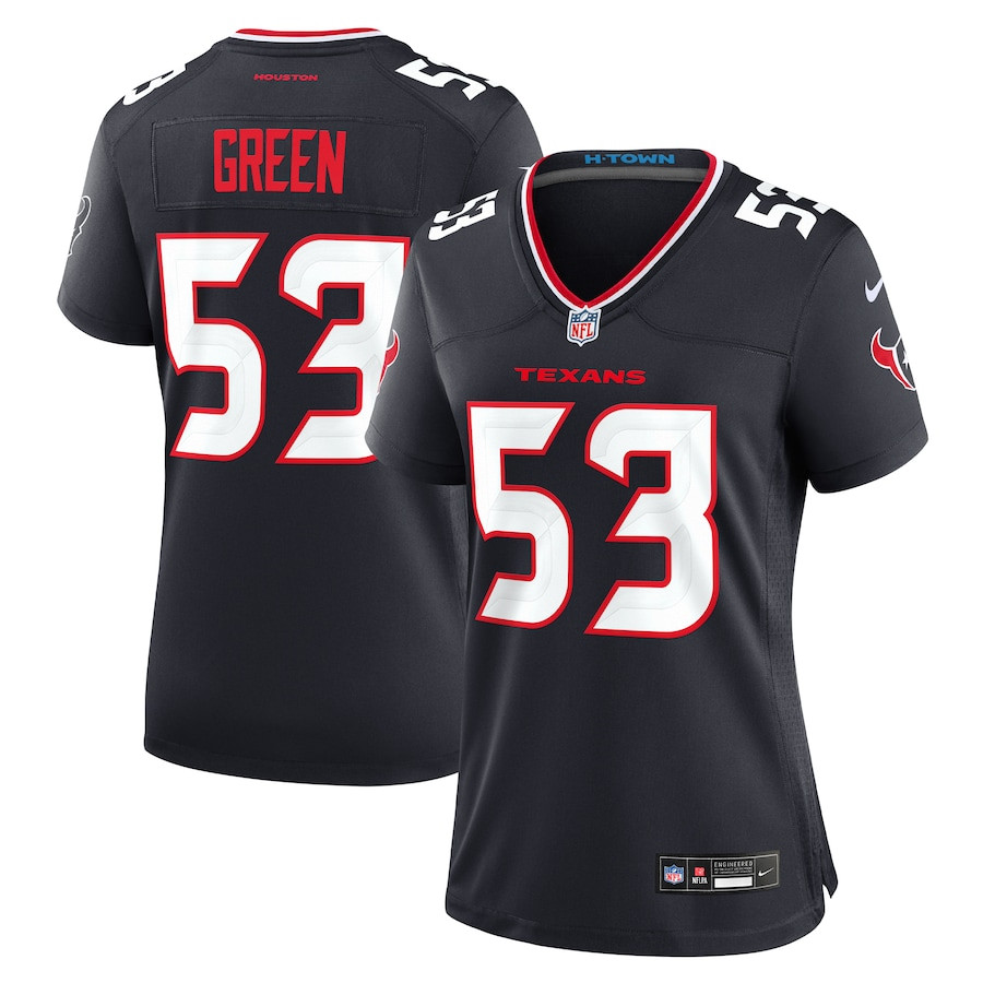 Kendrick Green 53 Houston Texans Team Game Navy NFL Jersey Women's