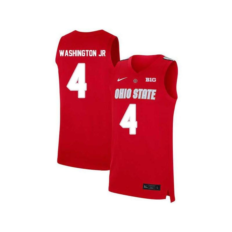 4 Duane Washington Jr Red Elite Ohio State Buckeyes NCAA Jersey Men's