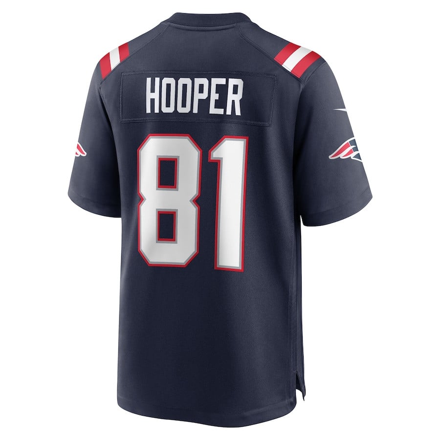 Austin Hooper 81 New England Patriots Team Game Navy NFL Jersey Men's
