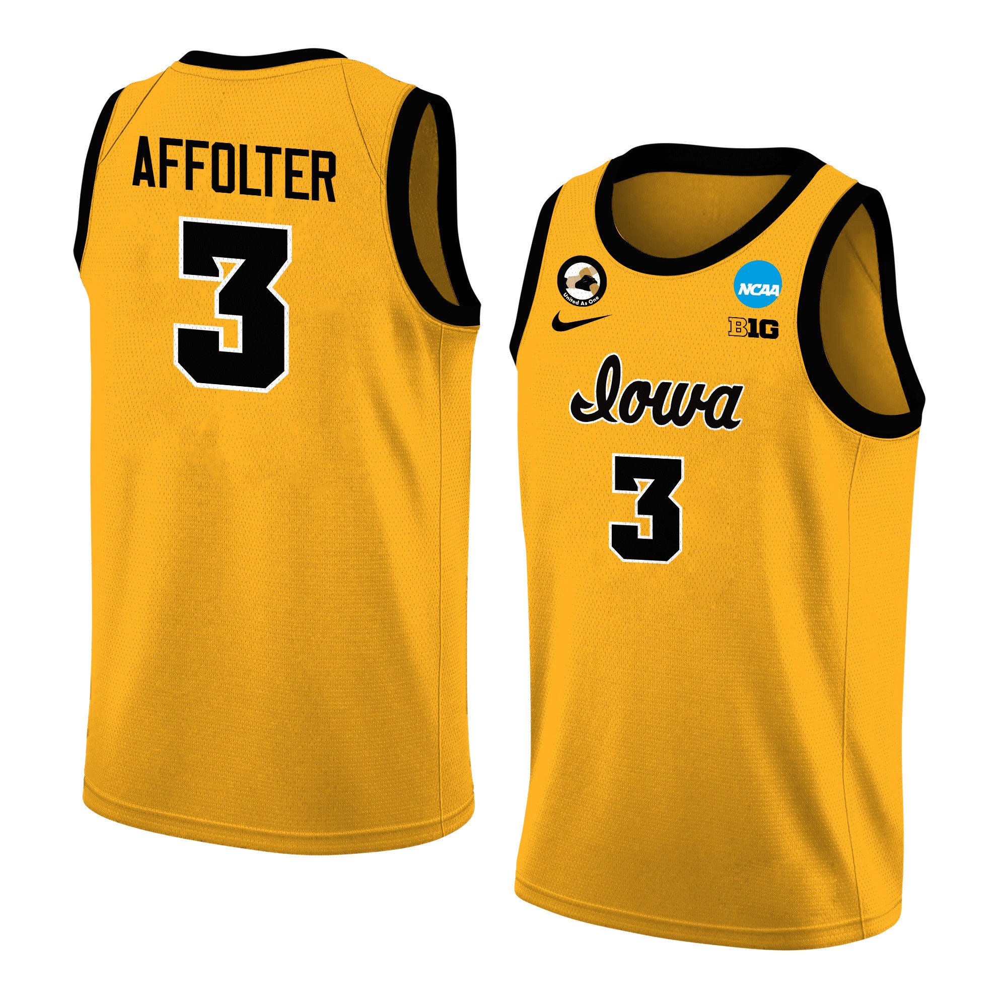 Sydney Affolter 3 Iowa Hawkeyes 2024 Yellow Unisex NCAA Jersey Unisex