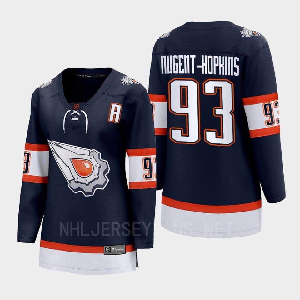 Ryan Nugent-Hopkins 93 Edmonton Oilers 2022 Special Edition 2.0 Breakaway Player Retro Navy NHL Jersey Women's
