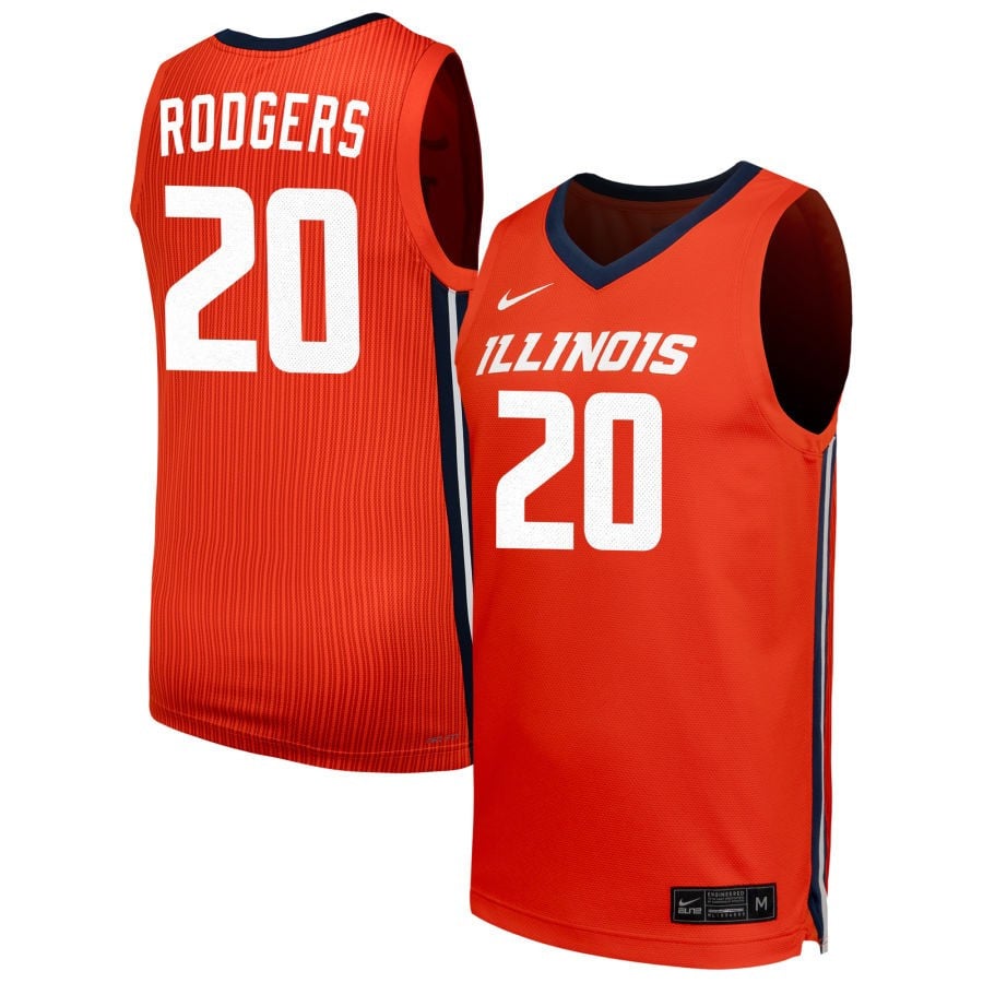 Ty Rodgers 20 Illinois Fighting Illin Unisex NIL Orange NCAA Jersey Unisex