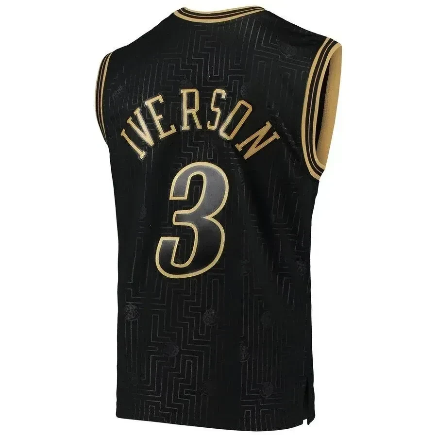 Allen Iverson Philadelphia 76ers Mitchell Ness 2000-01 Hardwood Classics Chinese New Year Swingman Black NBA Jersey Men's