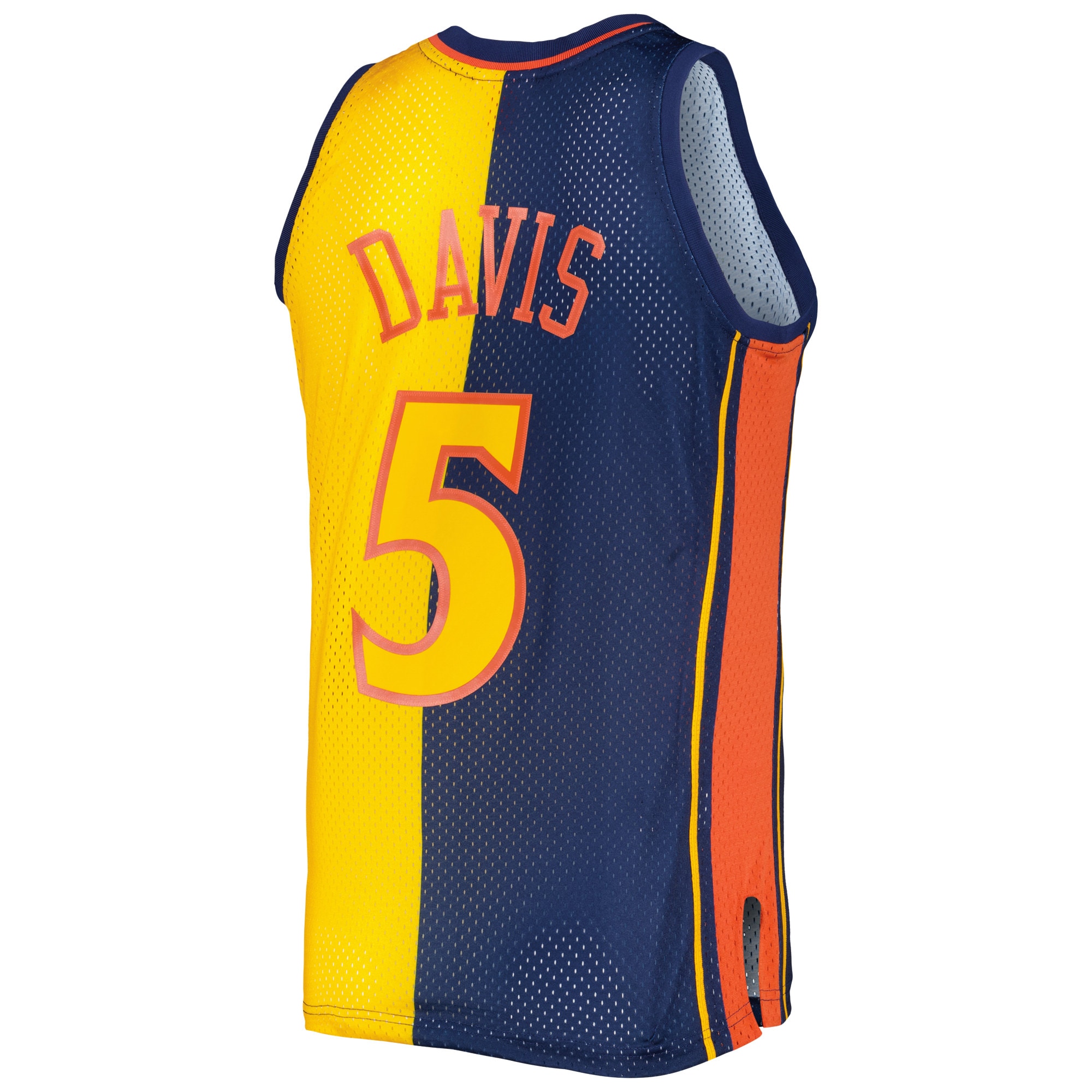 Mitchell Ness Baron Davis Navy/Gold Golden State Warriors Hardwood Classics 2006/07 Split Swingman NBA Jersey Men's