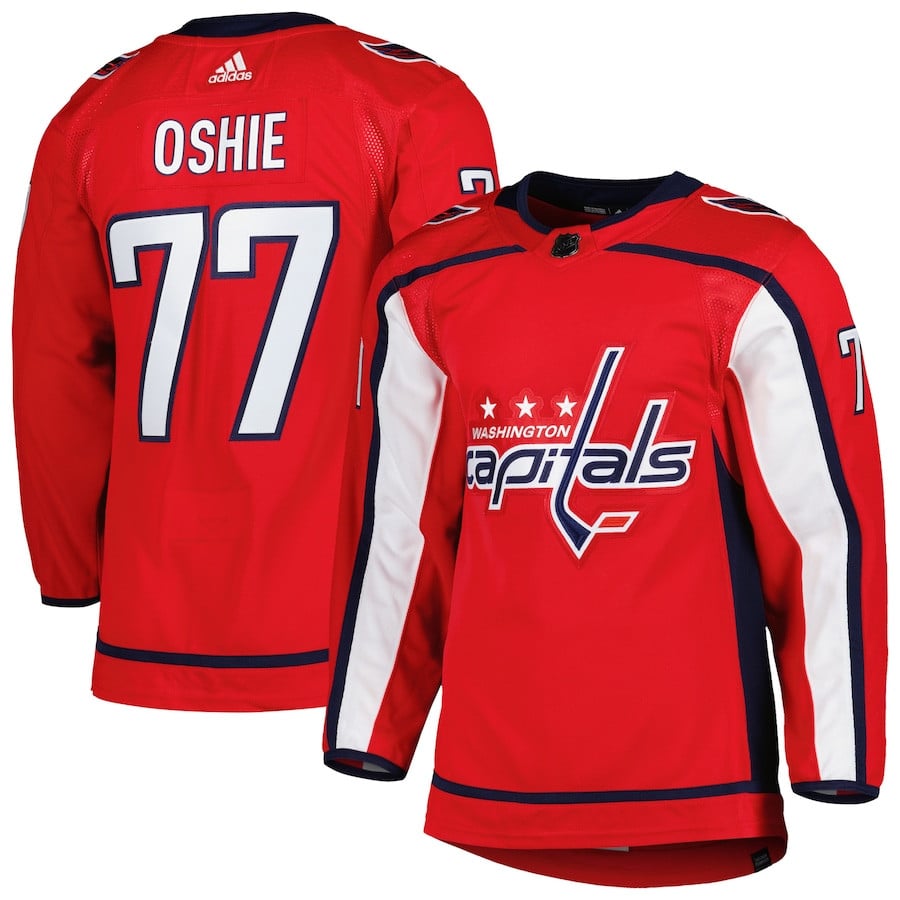TJ Oshie 77 Washington Capitals Primegreen Red NHL Jersey Men's