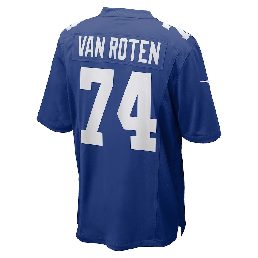 Greg Van Roten 74 New York Giants Team Game Royal NFL Jersey Men's