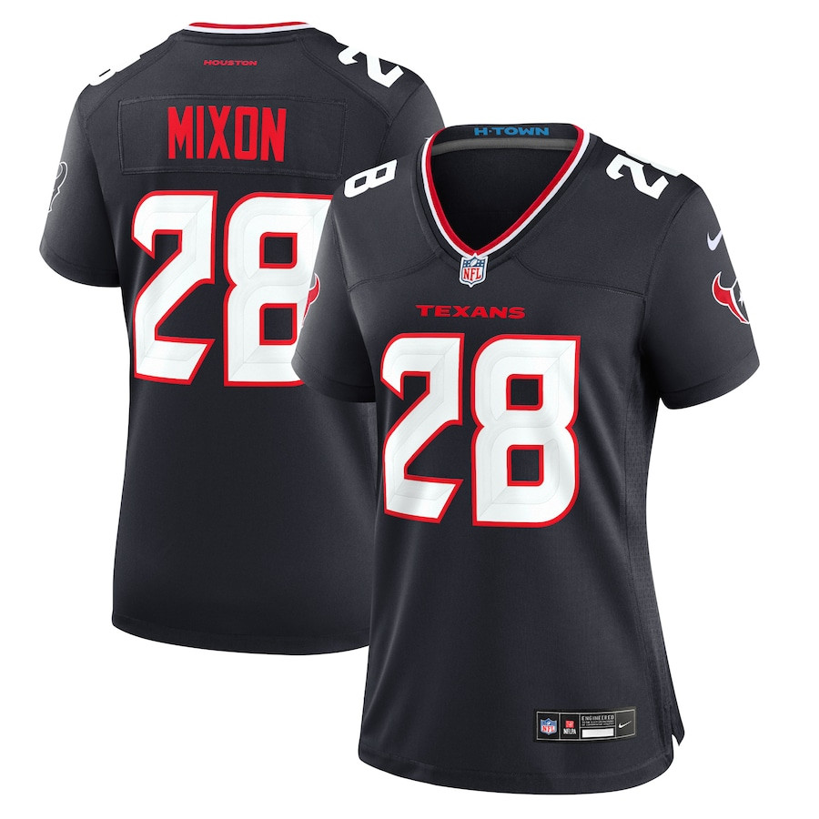 Joe Mixon 28 Houston Texans Game Navy NFL Jersey Women's
