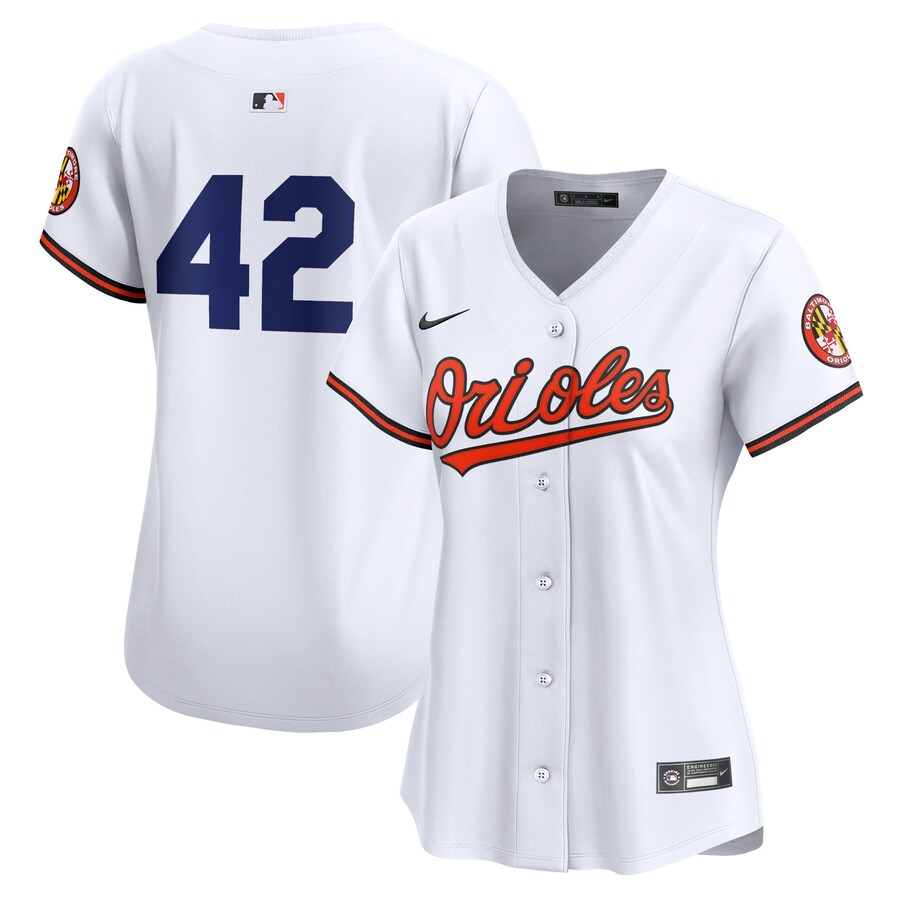 Baltimore Orioles Women's 2024 Jackie Robinson Day Home Limited Jersey White