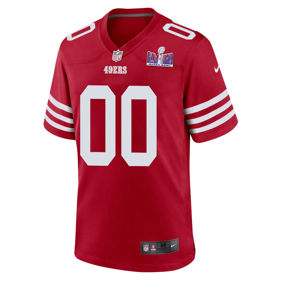 San Francisco 49ers Super Bowl LVIII Patch Game Custom Scarlet NFL Jersey Men's