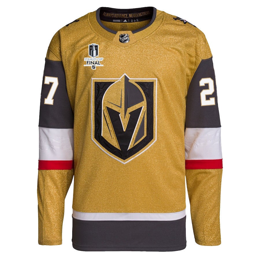 Shea Theodore 27 Vegas Golden Knights Stanley Cup 2023 Final Patch Home Breakaway Gold NHL Jersey Men's