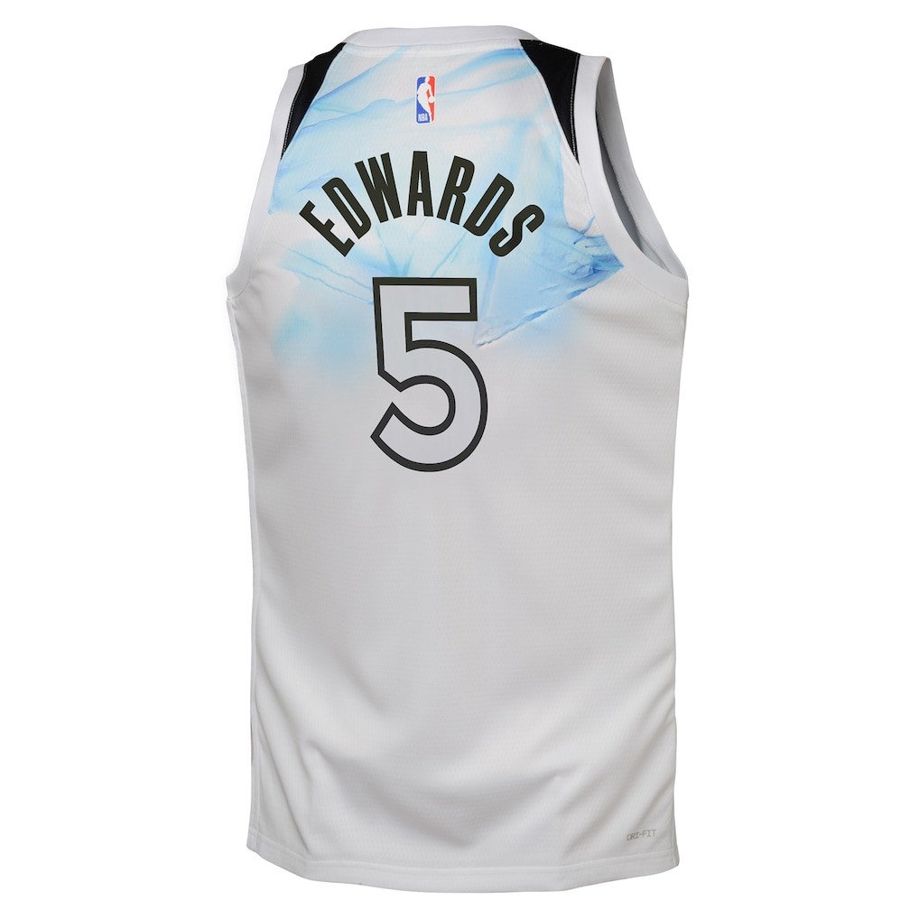 Anthony Edwards 5 Minnesota Timberwolves 2024/25 Swingman Playe City Editio White NBA Jersey Youth