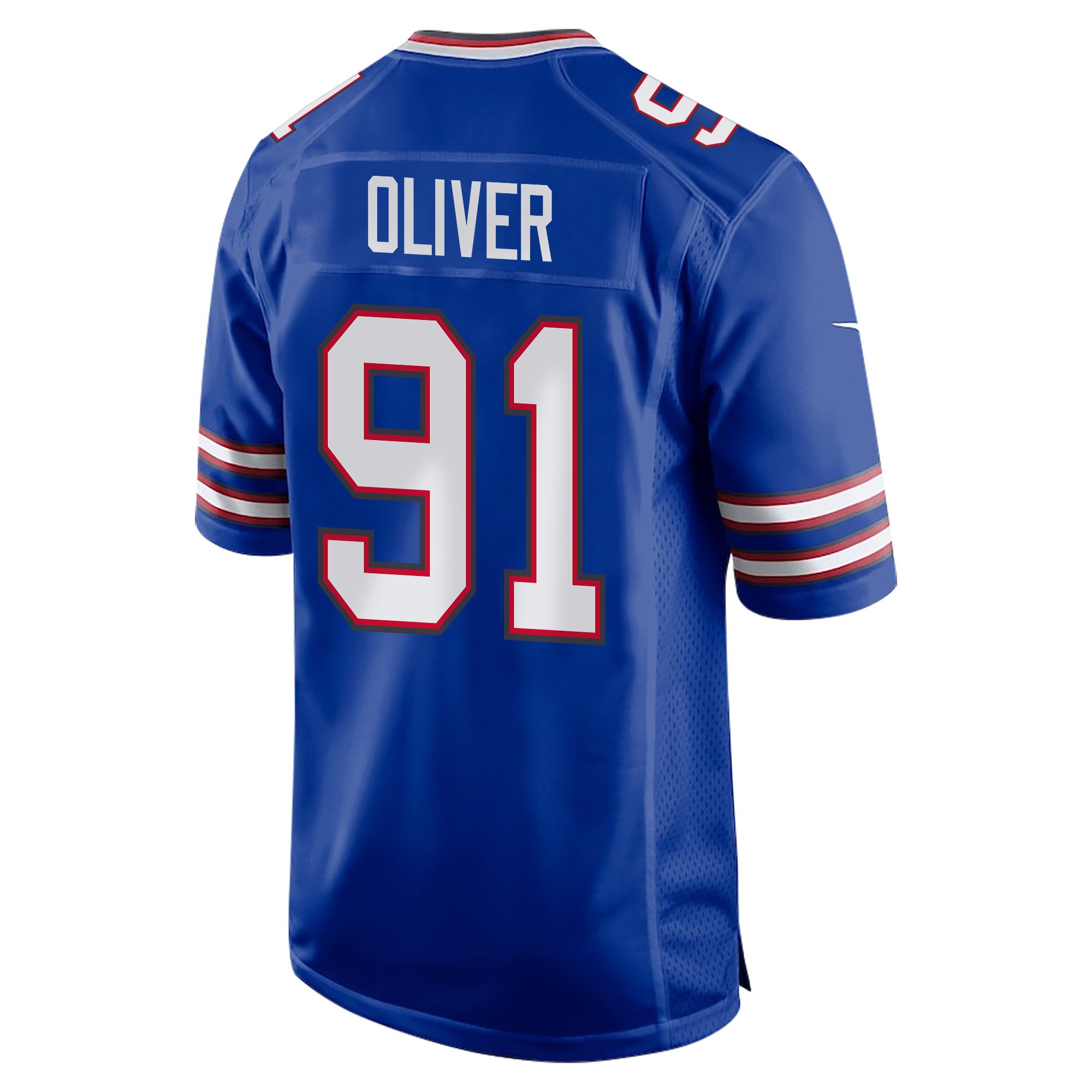 Ed Oliver 91 Buffalo Bills Super Bowl LIX Champions Patch New Orleans Where Passion Ignites' EMBROIDERED Game Royal NFL Jersey Men's