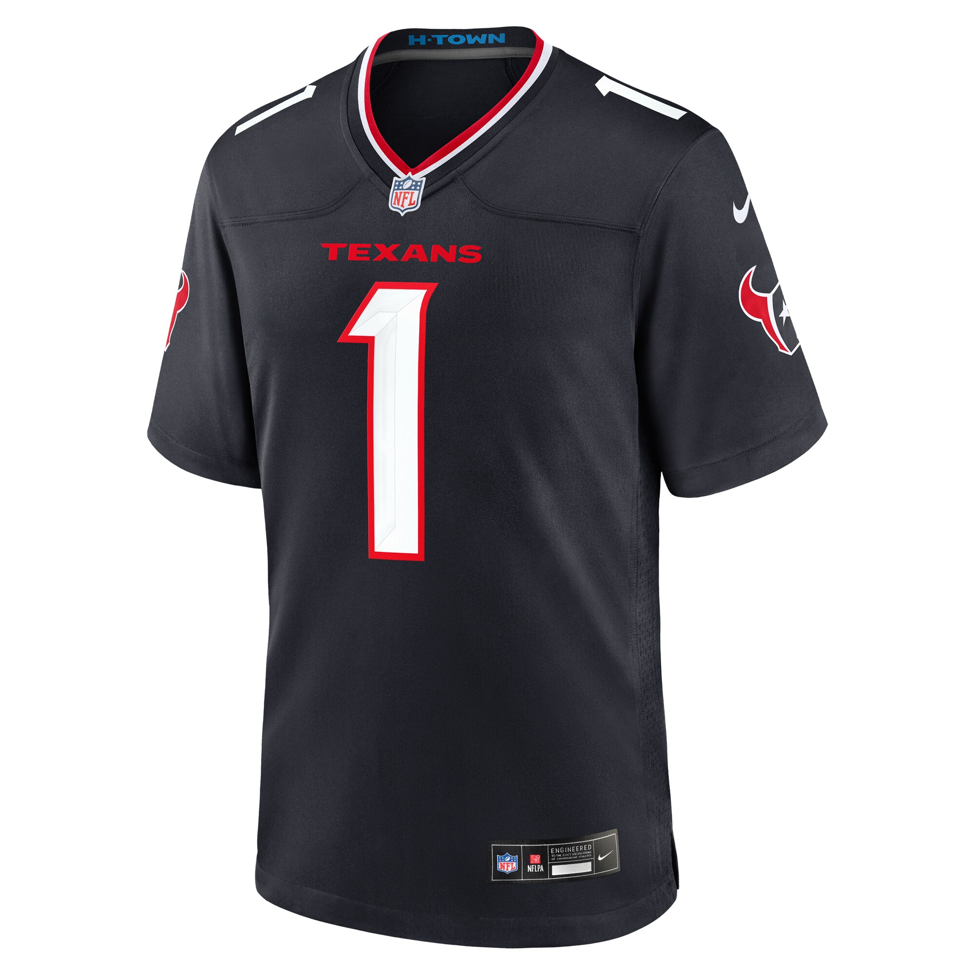 Houston Texans Navy #1 Dad Game NFL Jersey Men's