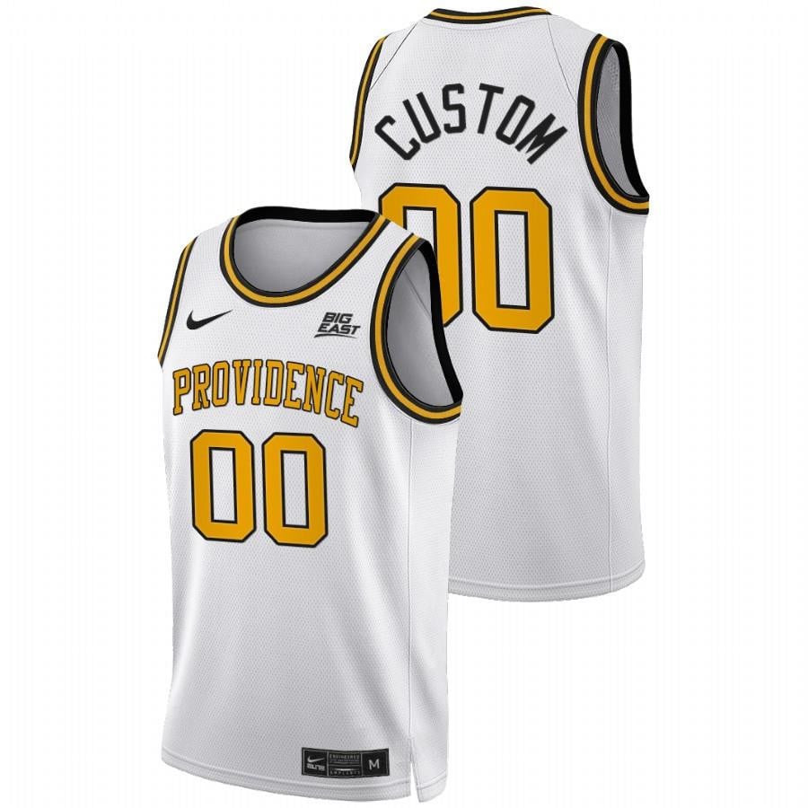 Custom 0 White Providence Friars 2022 Big East College NCAA Jersey Men's