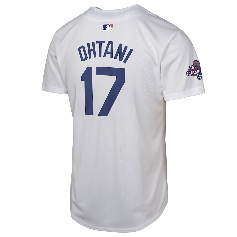 Shohei Ohtani 17 Los Angeles Dodgers 2024 World Series Champions Home Game Player White MLB Jersey Youth