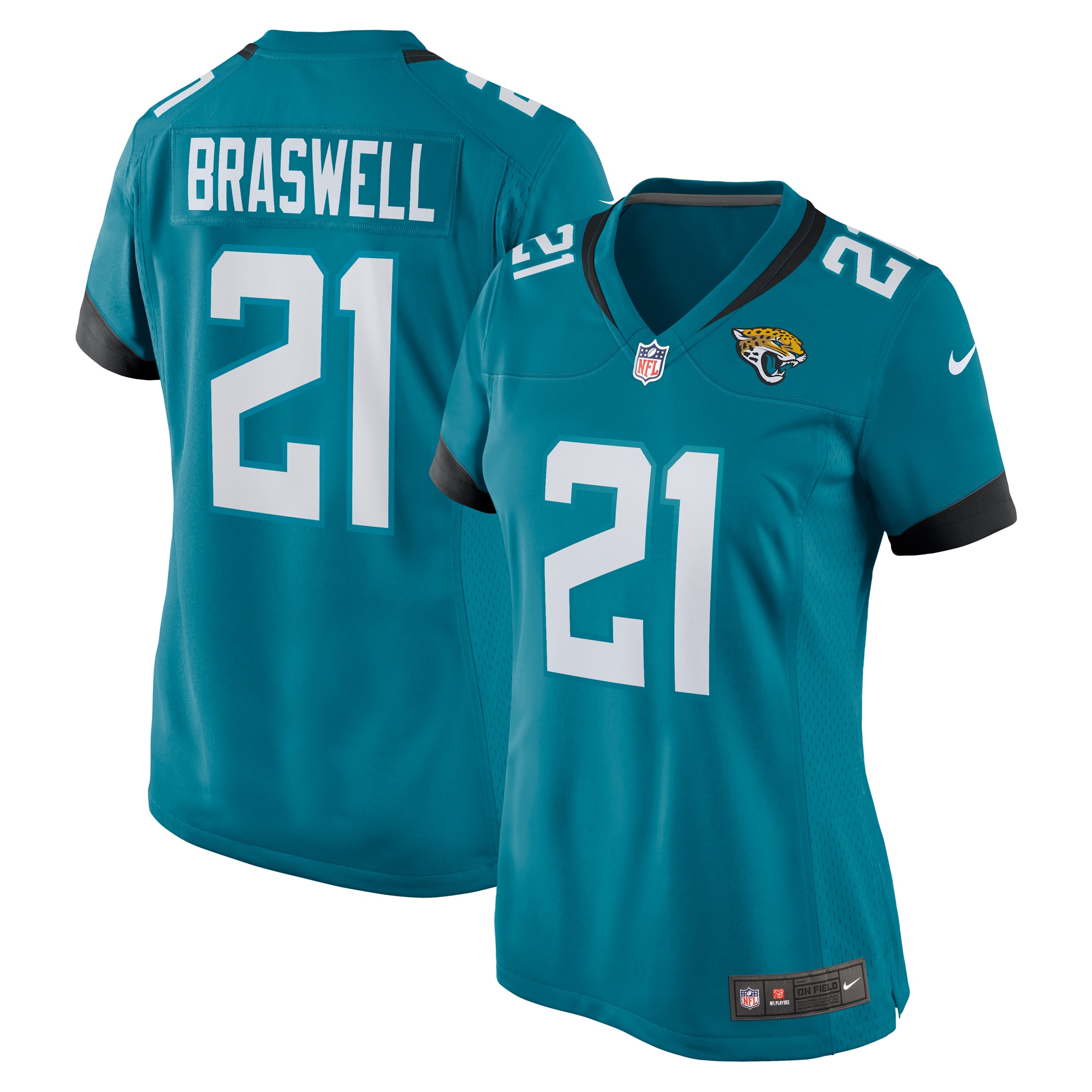 Jacksonville Jaguars Christian Braswell Teal Team Game NFL Jersey Women's