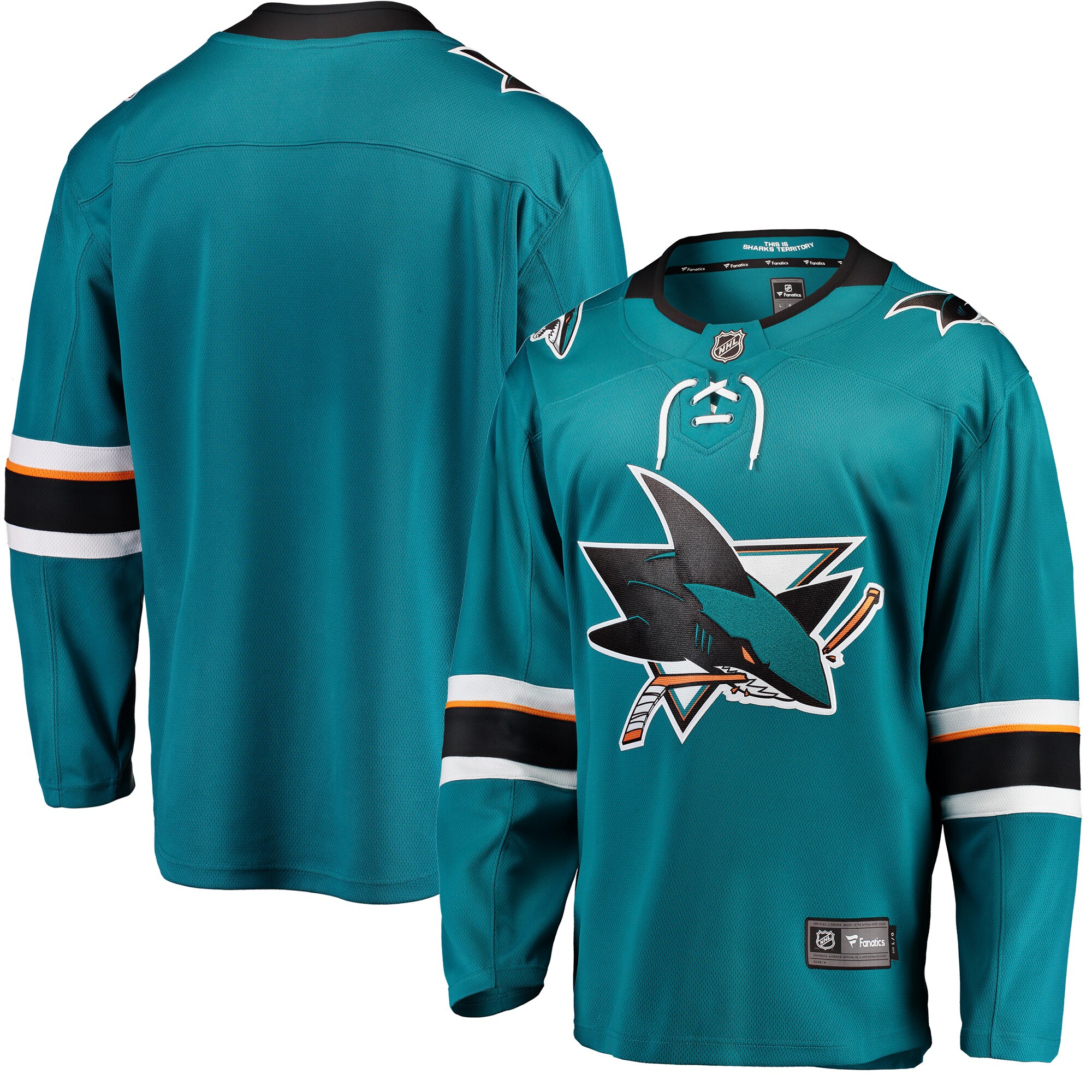 San Jose Sharks Teal Breakaway Home NHL Jersey Men's