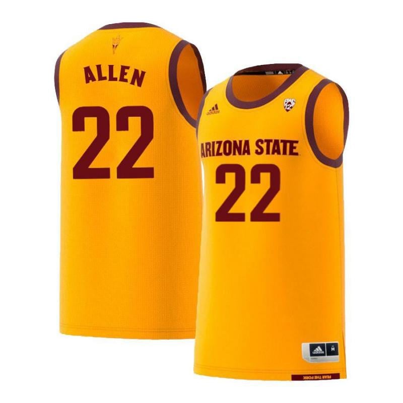 22 Andre Allen Yellow Retro Arizona State Sun Devils NCAA Jersey Men's