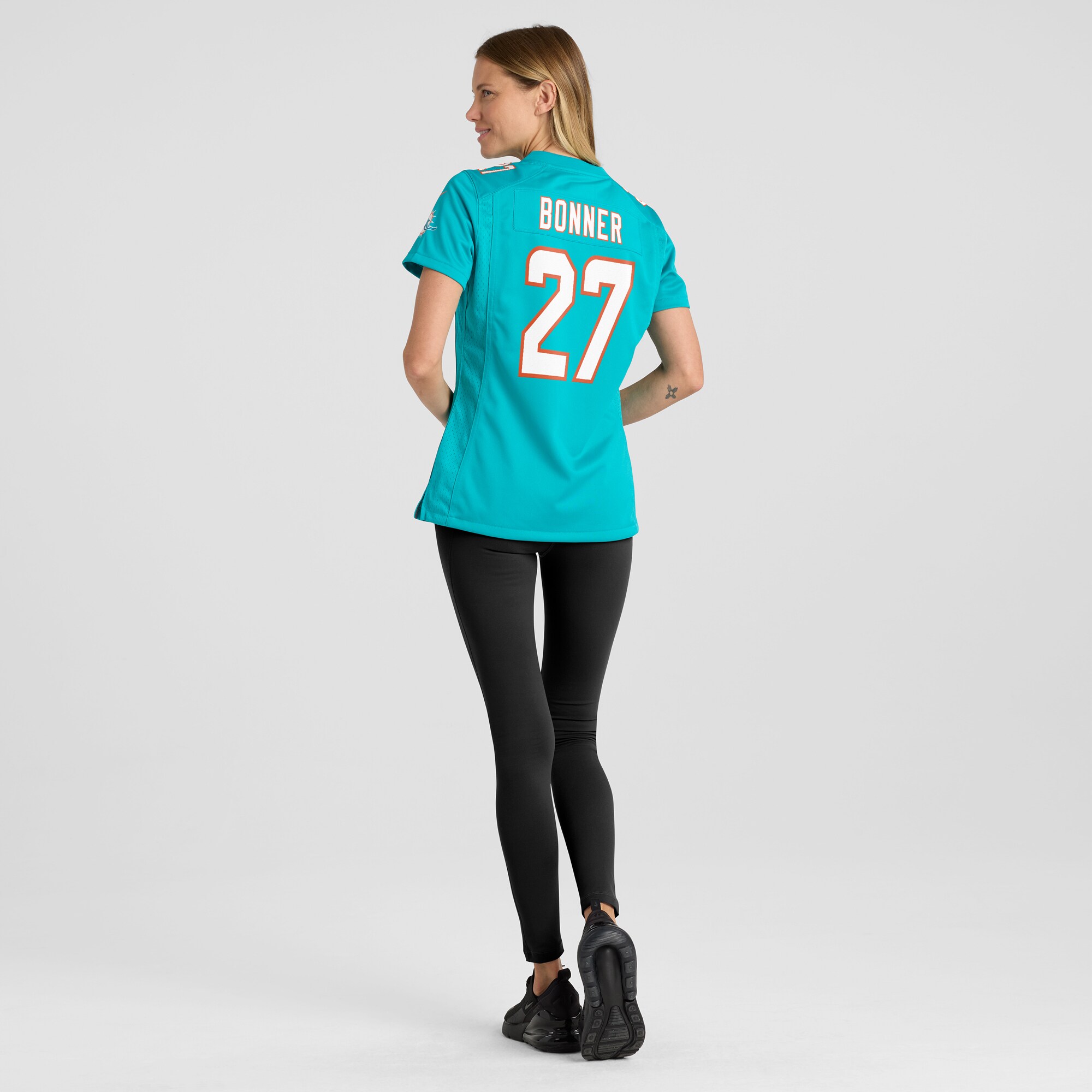 Miami Dolphins Ethan Bonner Aqua Game NFL Jersey Women's