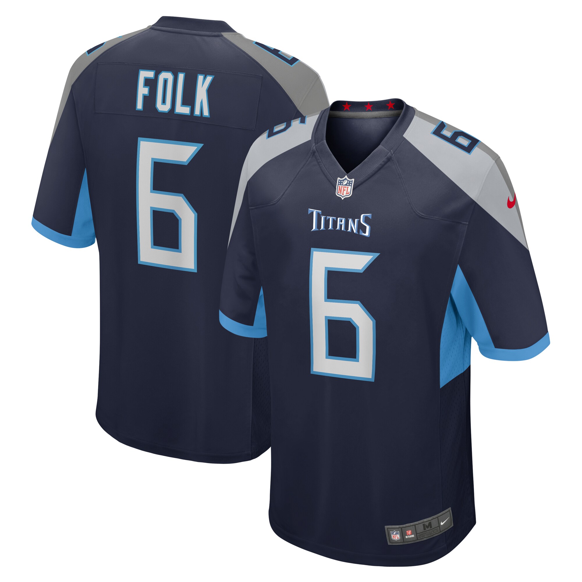 Tennessee Titans Nick Folk Navy Team Game NFL Jersey Men's