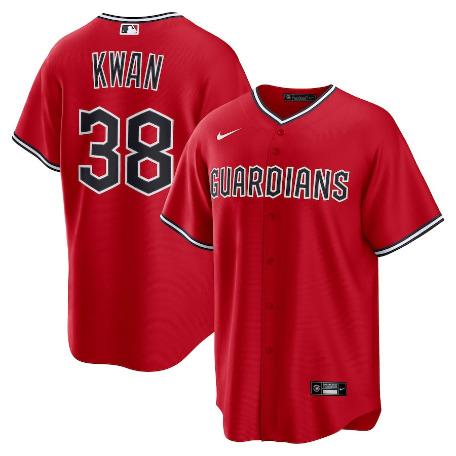 Steven Kwan 38 Cleveland Guardians Alternate 2.0 Player Red MLB Jersey Men's