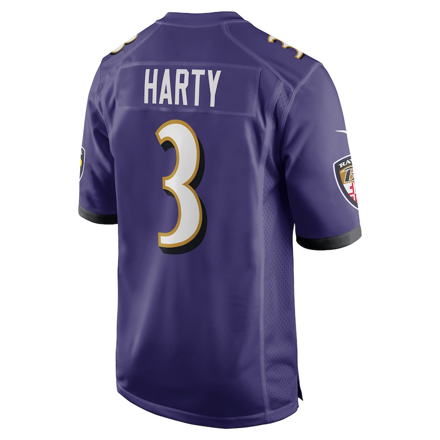 Deonte Harty 3 Baltimore Ravens Team Game Purple NFL Jersey Men's