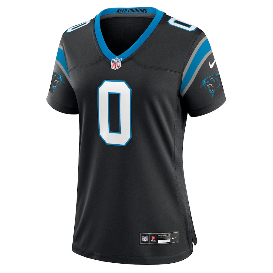 Ja'Tavion Sanders 0 Carolina Panthers Game Black NFL Jersey Women's