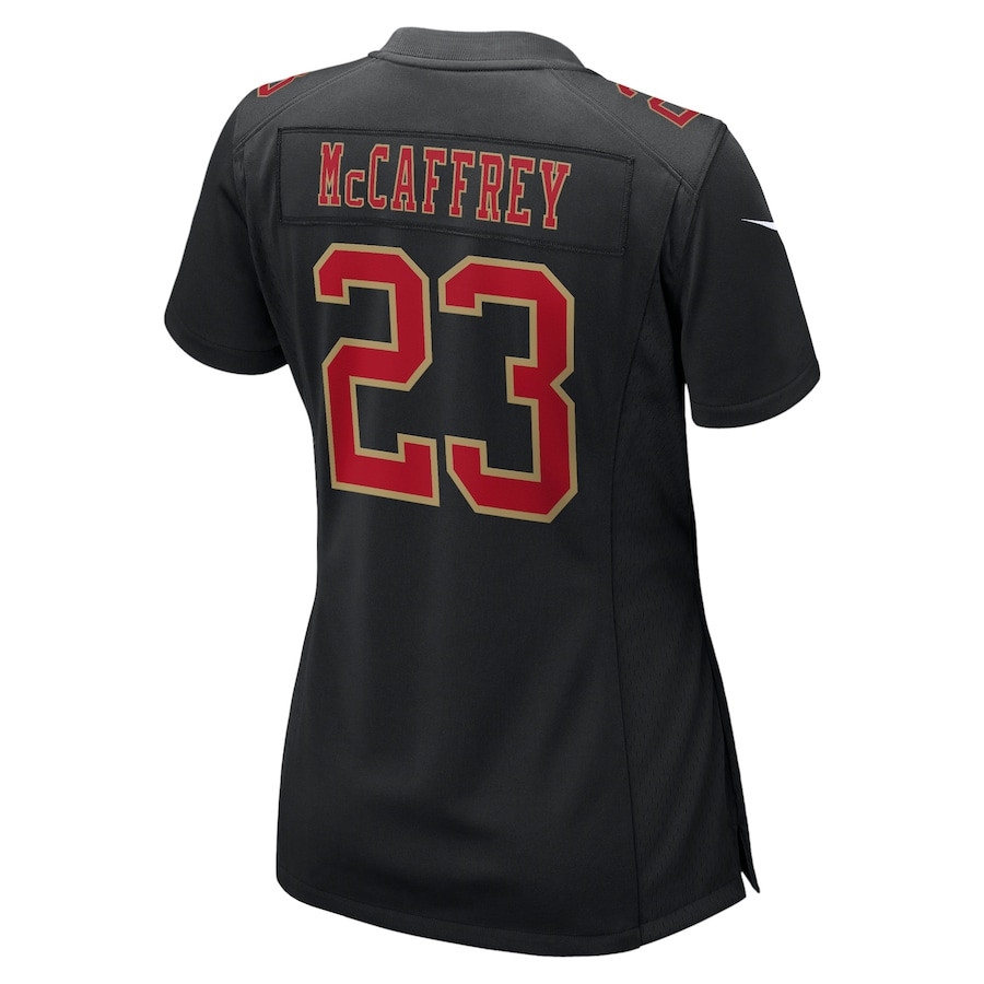 Christian McCaffrey 23 San Francisco 49ers Super Bowl LVIII Fashion Game Carbon Black NFL Jersey Women's