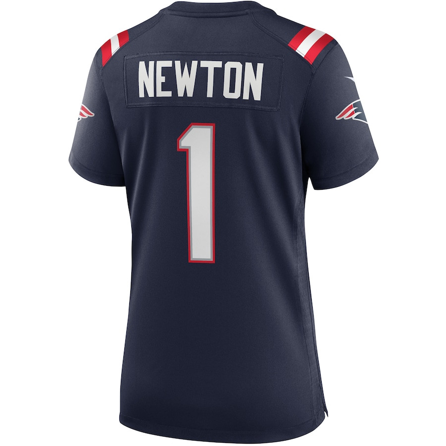 Cam Newton 1 New England Patriots Game Navy NFL Jersey Women's