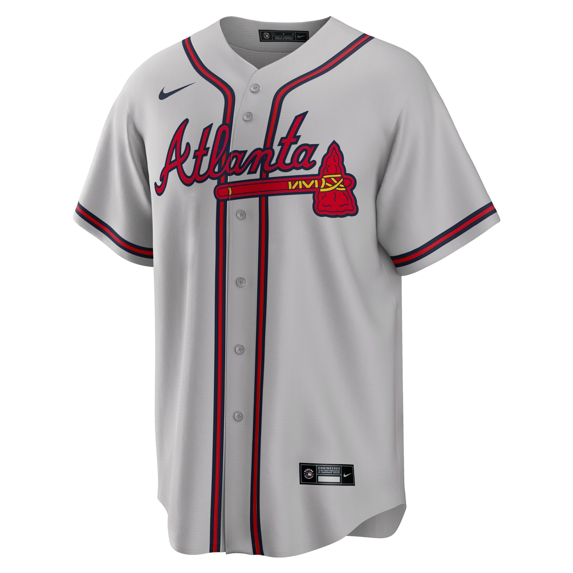Atlanta Braves Gray Road Team MLB Jersey Men's