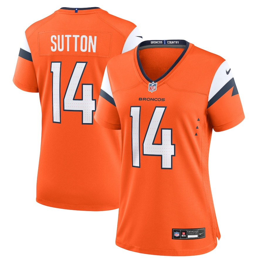 Courtland Sutton 14 Denver Broncos Game Orange NFL Jersey Women's