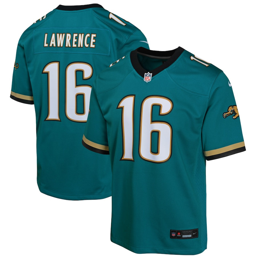 Trevor Lawrence 16 Jacksonville Jaguars Prowler Throwback Player Game Teal NFL Jersey Youth