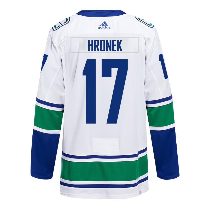 Filip Hronek 17 Vancouver Canucks 2024 Playoffs Patch Away White NHL Jersey Men's