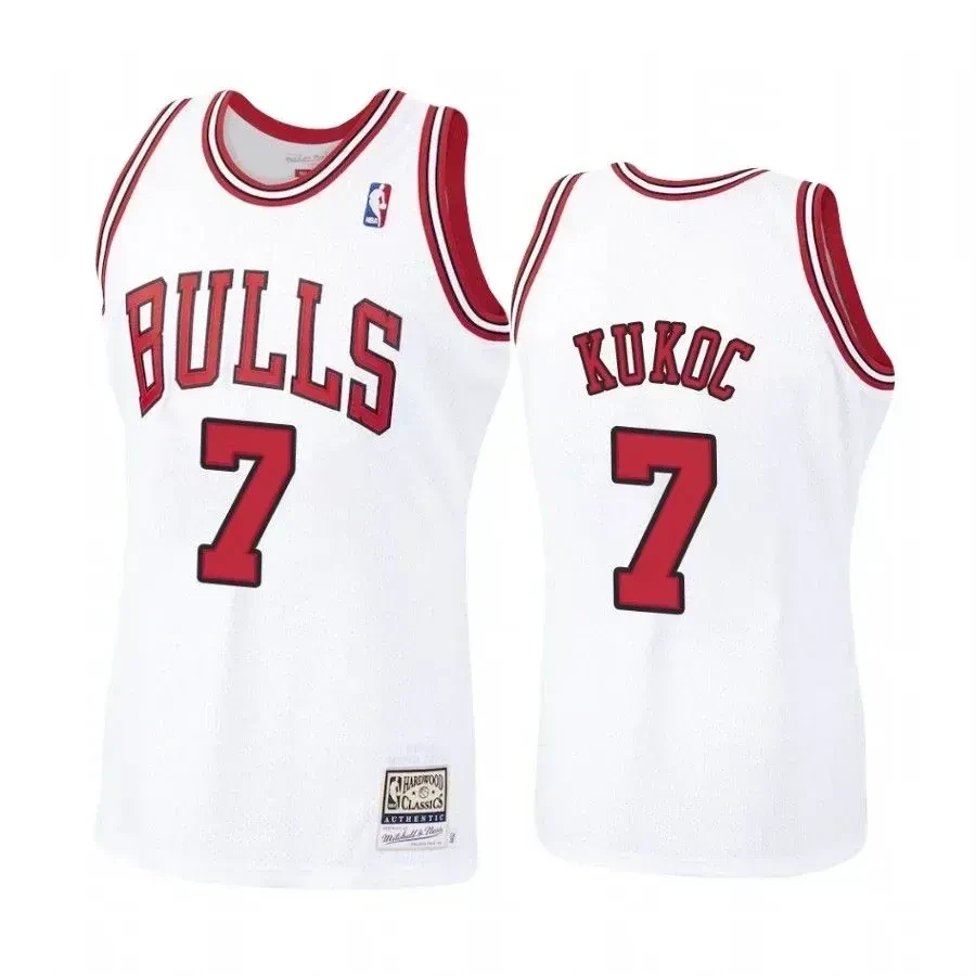 Toni Kukoc 7 Chicago Bulls White Hardwood Classics NBA Jersey Men's