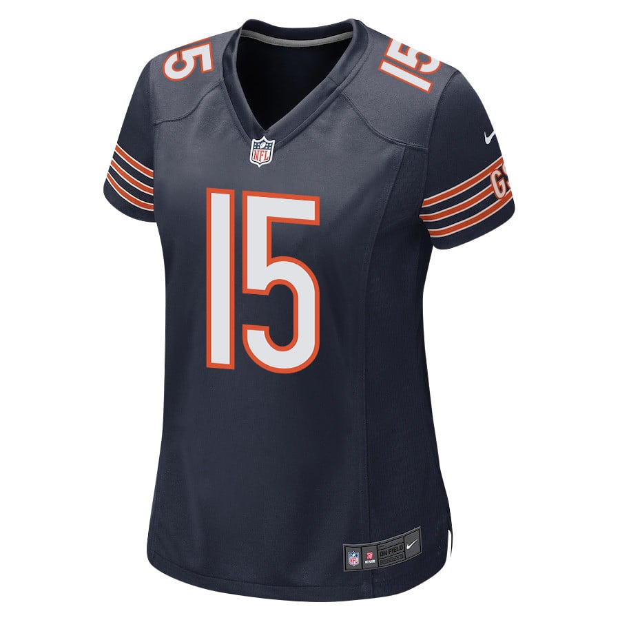 Rome Odunze 15 Chicago Bears 2024 Draft First Round Pick Player Game Navy NFL Jersey Women's