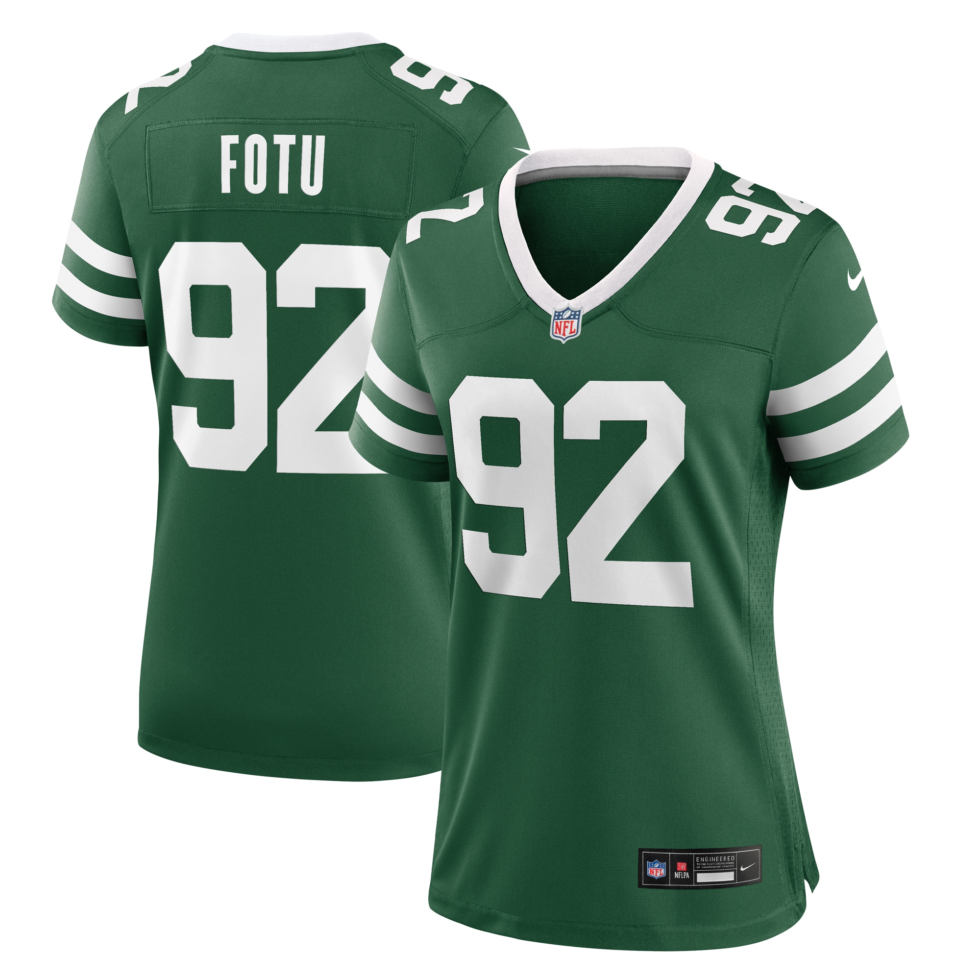 New York Jets Leki Fotu Legacy Green Team Game NFL Jersey Women's