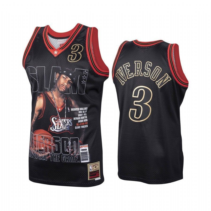 Philadelphia 76ers Allen Iverson Hwc Black NBA Jersey Men's