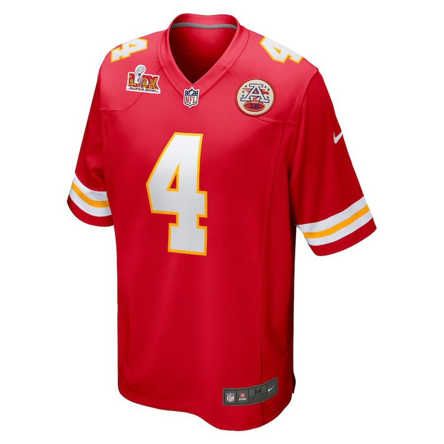 Rashee Rice #4 Kansas City Chiefs Super Bowl LIX Red NFL Jersey Youth