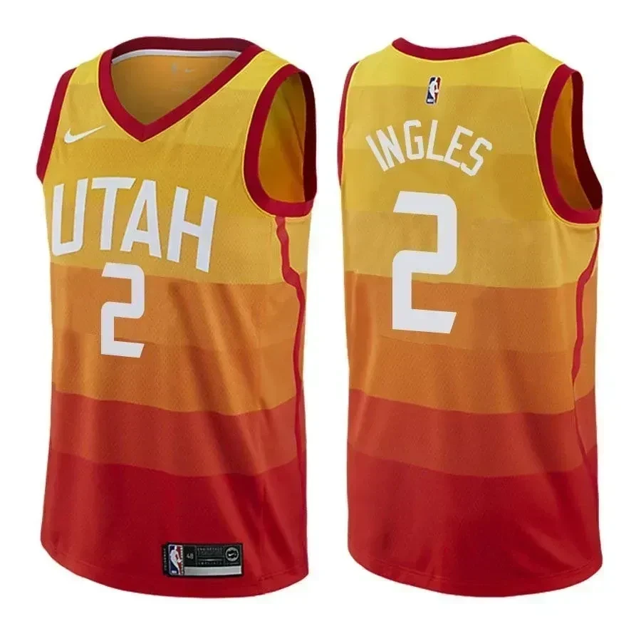 Utah Jazz Joe Ingles 2 City Edition Gold NBA Jersey Men's